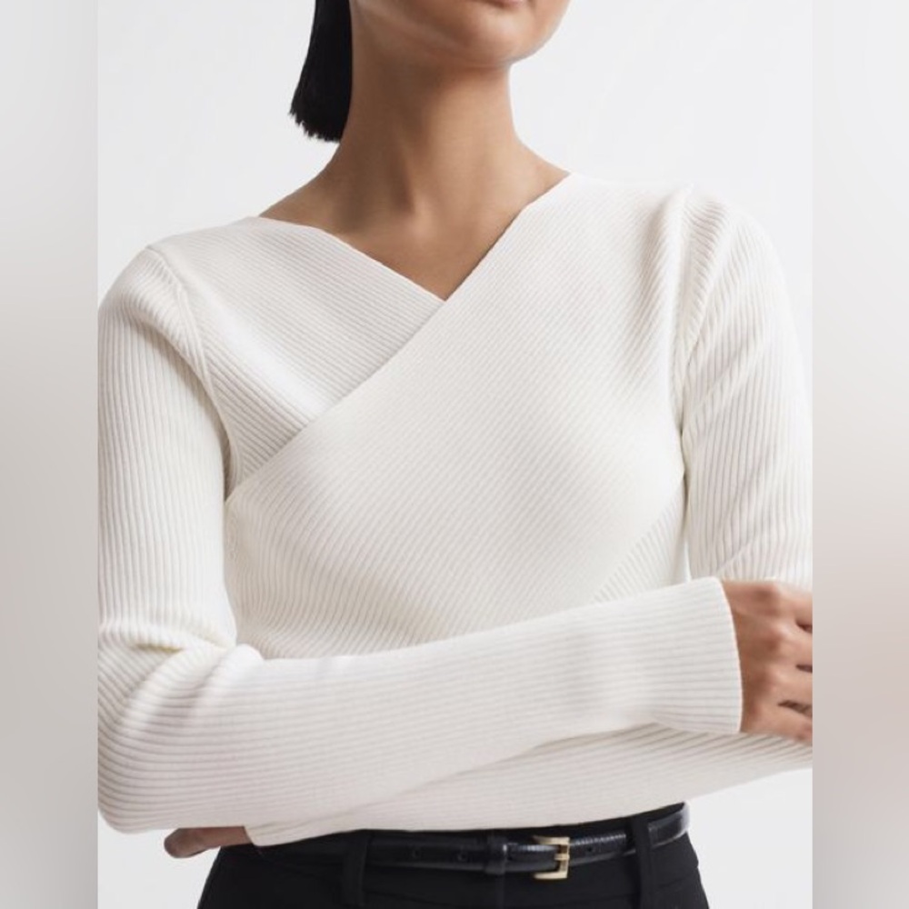 Reiss ‼️LOWEST PRICE‼️HEIDI KNITTED WRAP LONG SLEEVE TOP